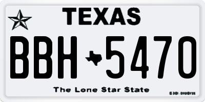 TX license plate BBH5470