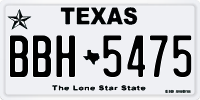 TX license plate BBH5475