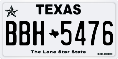 TX license plate BBH5476