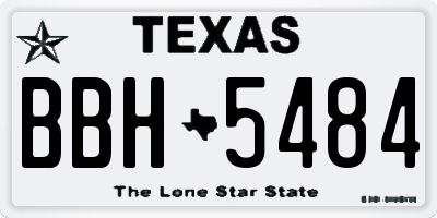 TX license plate BBH5484