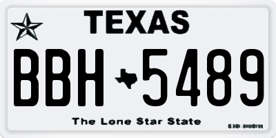 TX license plate BBH5489
