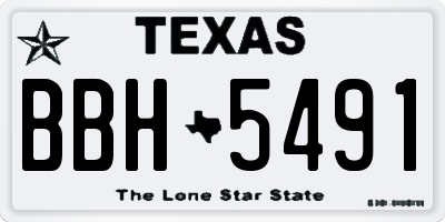 TX license plate BBH5491