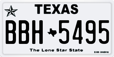 TX license plate BBH5495