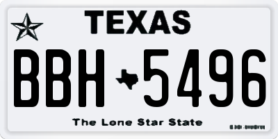 TX license plate BBH5496
