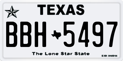 TX license plate BBH5497