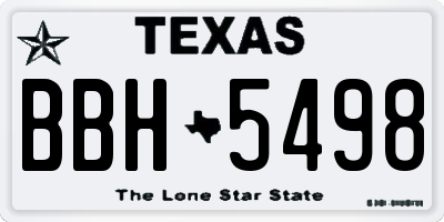 TX license plate BBH5498