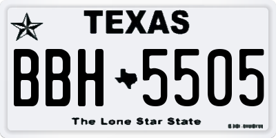 TX license plate BBH5505