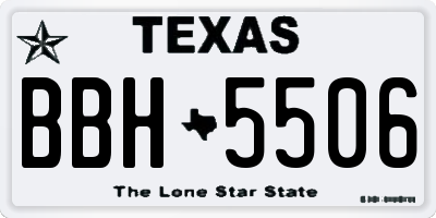 TX license plate BBH5506