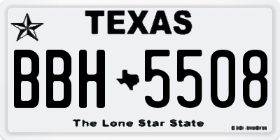 TX license plate BBH5508