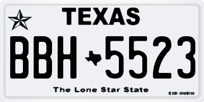 TX license plate BBH5523