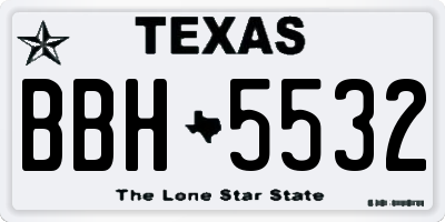 TX license plate BBH5532