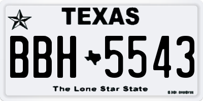 TX license plate BBH5543