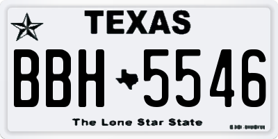 TX license plate BBH5546