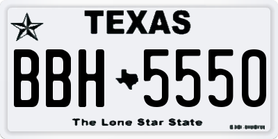 TX license plate BBH5550