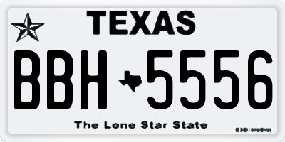 TX license plate BBH5556