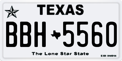 TX license plate BBH5560