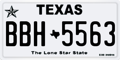 TX license plate BBH5563
