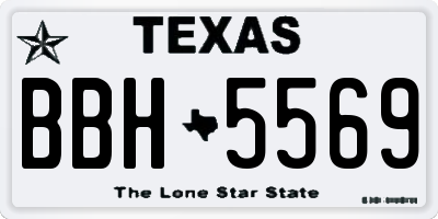 TX license plate BBH5569