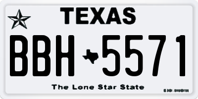TX license plate BBH5571