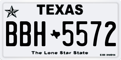 TX license plate BBH5572