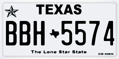 TX license plate BBH5574