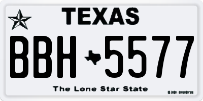 TX license plate BBH5577