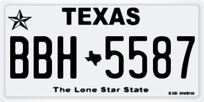 TX license plate BBH5587