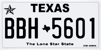 TX license plate BBH5601