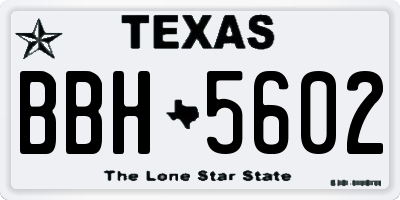 TX license plate BBH5602