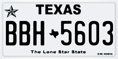 TX license plate BBH5603