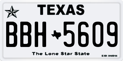 TX license plate BBH5609