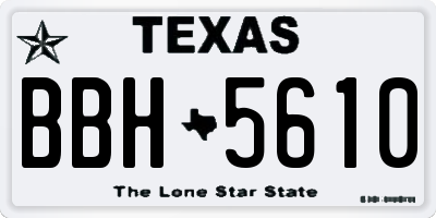 TX license plate BBH5610