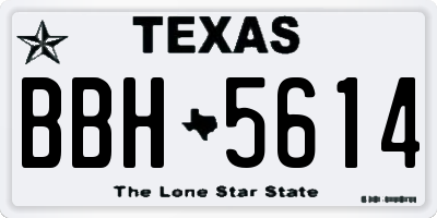 TX license plate BBH5614