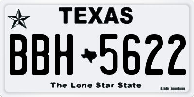 TX license plate BBH5622