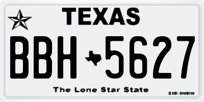 TX license plate BBH5627