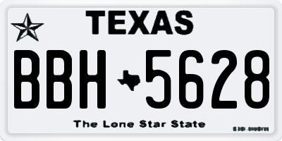TX license plate BBH5628