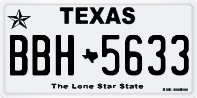 TX license plate BBH5633