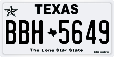 TX license plate BBH5649