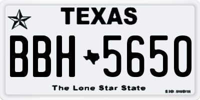 TX license plate BBH5650