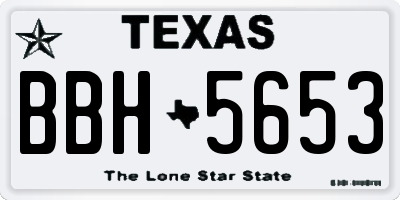 TX license plate BBH5653