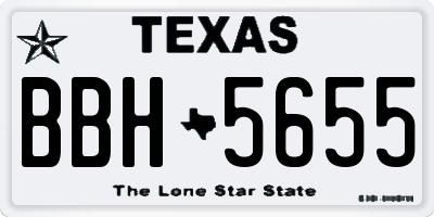 TX license plate BBH5655