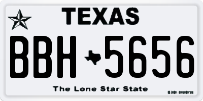 TX license plate BBH5656
