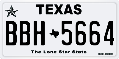 TX license plate BBH5664