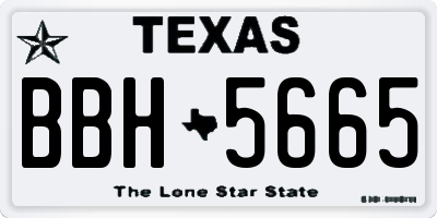 TX license plate BBH5665