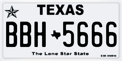 TX license plate BBH5666