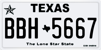 TX license plate BBH5667
