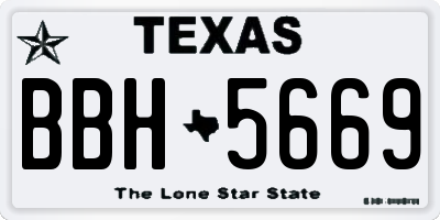 TX license plate BBH5669