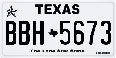TX license plate BBH5673