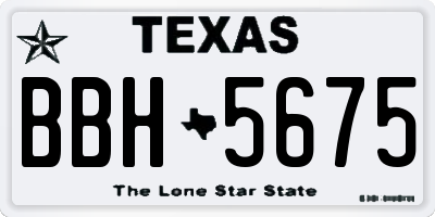 TX license plate BBH5675