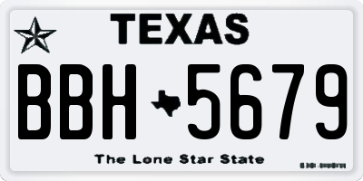TX license plate BBH5679